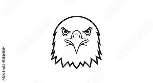 Eagle Head Illustration Simple Line Art.
