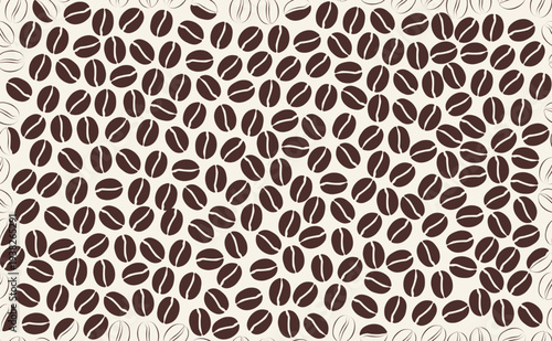 Seamless Coffee Beans Pattern Background for Café Branding and Coffee Packaging Vector