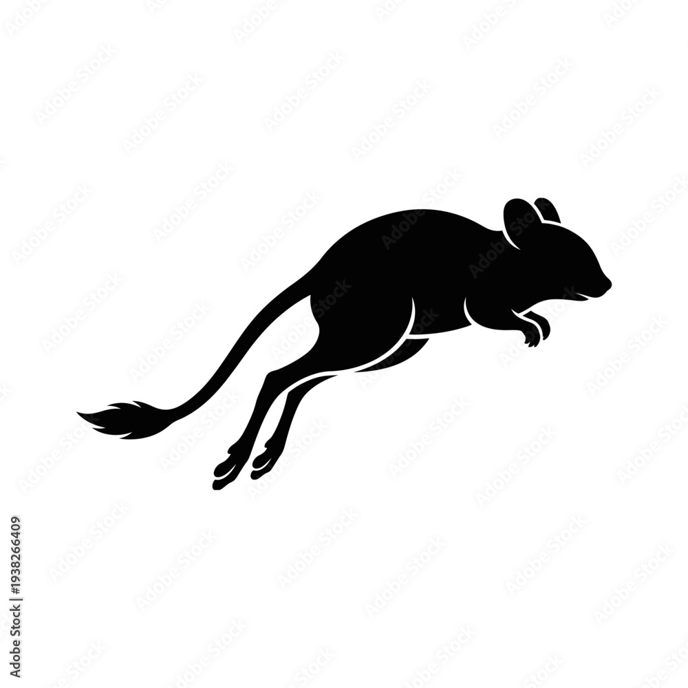 Fototapeta premium Silhouette vector of a jumping kangaroo