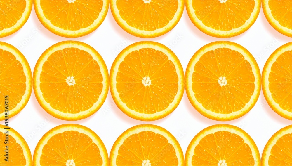 Fototapeta premium Fresh orange slices pattern background bright citrus fruit texture food wallpaper