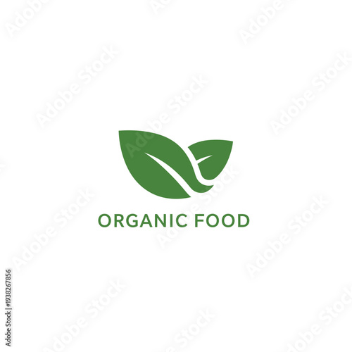 Minimalist green leaf vector for organic food labeling and sustainable branding