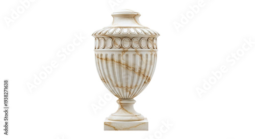 Classical Marble Urn with Fluted Design