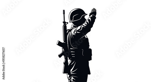 Soldier in Military Uniform Standing.