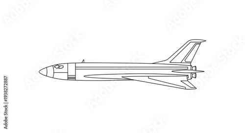 Space Shuttle Illustration Side View.