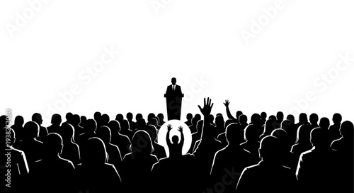 Speaker Addressing Crowd Public Speaking Event.