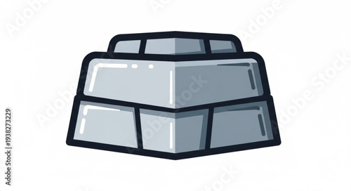 Stack of Silver Bars Illustration.
