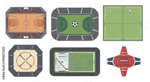 Collection of Sports Fields and Stadiums from Above.
