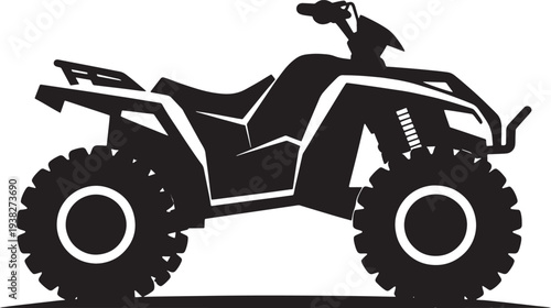 Quad bike silhouette atv off road vehicle for extreme motor sports and outdoor recreation