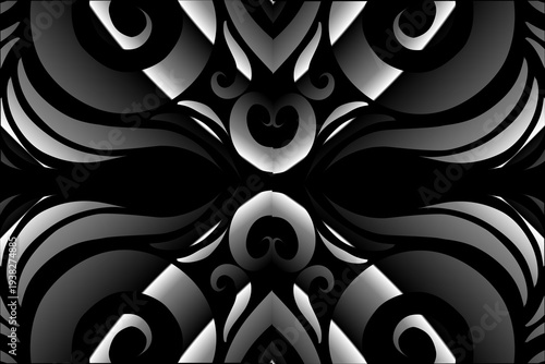 Картината върху платно batik ethnic dayak borneo line art pattern for aesthetic background or garment t