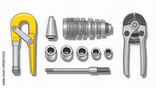 Hydraulic Crimper Tool and Accessories Kit.