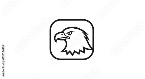Eagle head profile black and white.