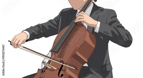 Man Playing Cello Music Instrument.