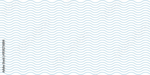 Seamless Wave Pattern, Hand drawn water sea vector background. Wavy beach print, curly grunge paint lines,