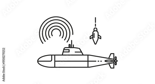 Submarine Launching Torpedo Underwater Warfare.