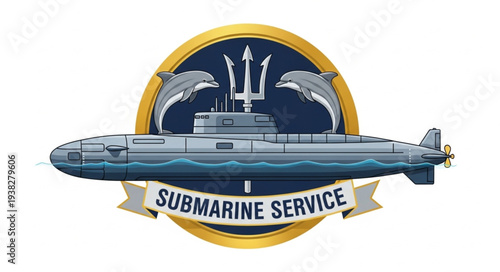 Submarine Service Logo Emblem Icon.