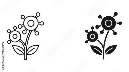Microbe Flower Icon Biology Science