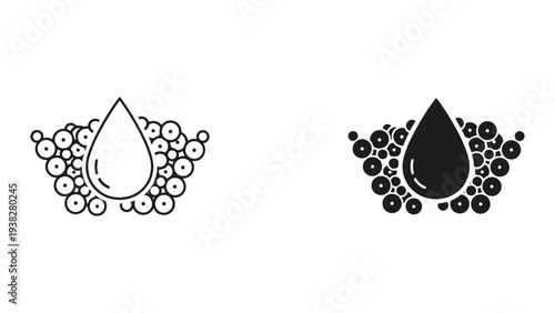 Water Drop Bubbles Cleaning Concept