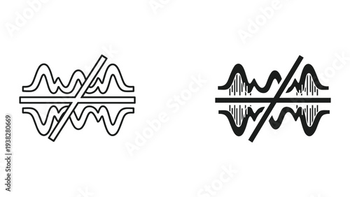 Audio Waveform Prohibition Symbol Business
