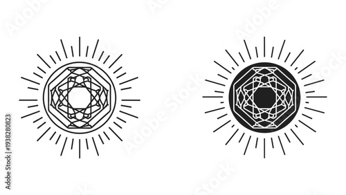 Gemstone Emblem Radiation Symbol Commercial Icon