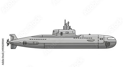 Submarine Vessel Underwater Military Machine.