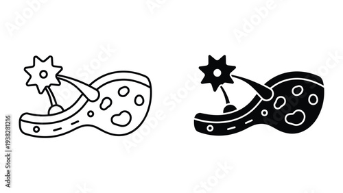 Spur Western Boot Heel Icon Vector Symbol