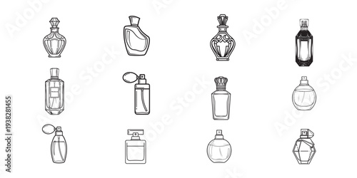 Luxury Perfume Bottle Vector Illustration Isolated on White Background