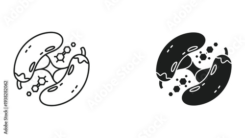 Eggplant Molecular Structure Icon Health Nutrition