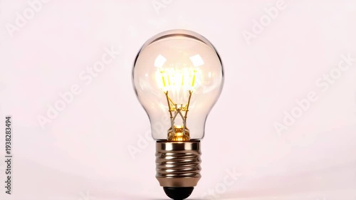 Glowing LED Light Bulb Isolated On White Background