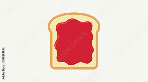 Slice of Bread with Red Jam Spread 1.