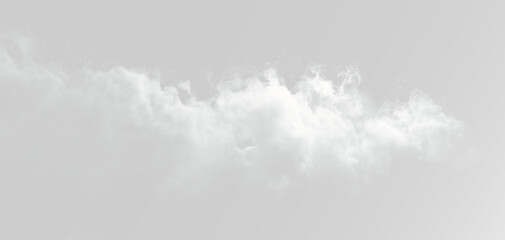 Horizontal smoke stream or realistic steam trail isolated on white background. Smoke, for, white gas png