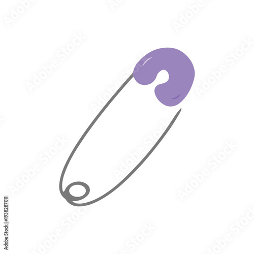 Purple Safety Pin Illustration