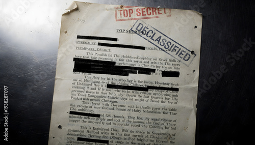 Vintage Paper with Redacted Text and 