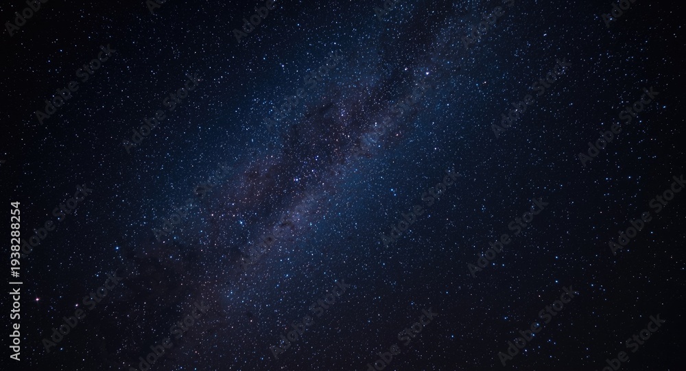 Obraz premium Clear view of the Milky Way with large and small galaxy formations