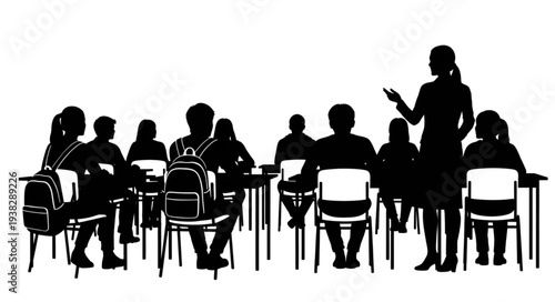 Teacher and Students in Classroom.