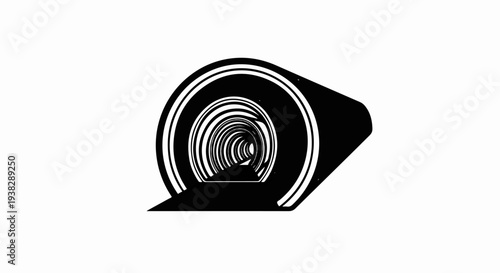 Abstract optical illusion of a receding, circular tunnel or pipe