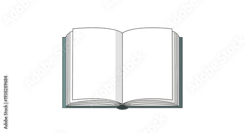 Open Blank Book with White Pages