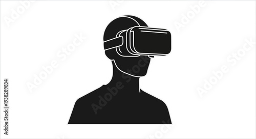 Silhouette of a person wearing a virtual reality headset