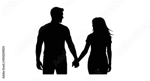 Couple Holding Hands Silhouette