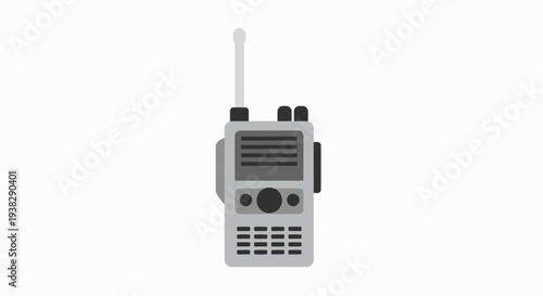 Portable two-way radio transceiver on white background