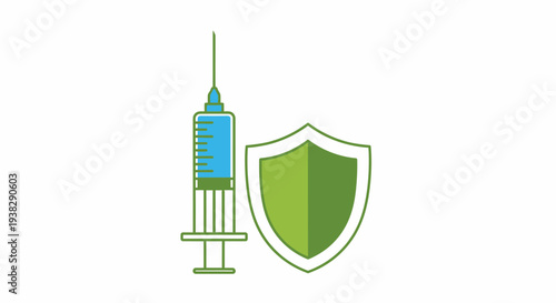 Vaccine Shield Icon: Medical Protection and Immunity Symbol
