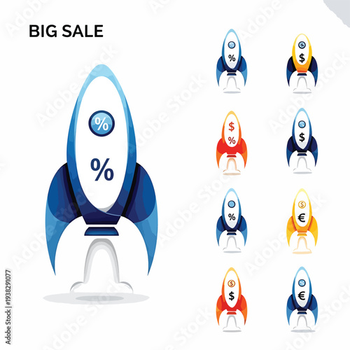 Big Sale Rocket Icons