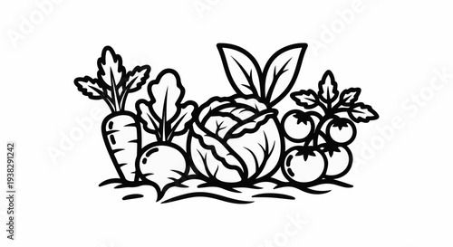 Diverse selection of fresh vegetables arranged artfully, symbolizing nature's bounty