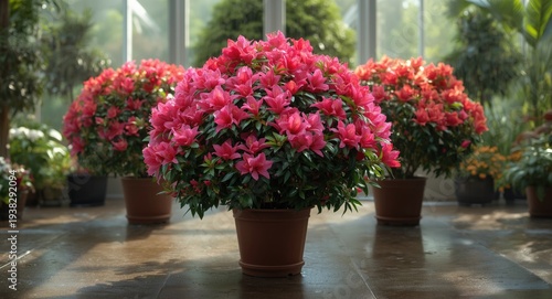 Wallpaper Mural Azalea plants showcasing vivid flowers thriving in greenhouse container pots Torontodigital.ca