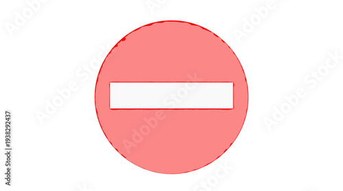 A red circular sign with a white horizontal bar in the center, indicating prohibition or a stop