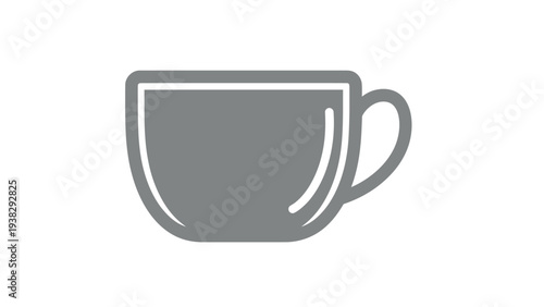 Gray Coffee Cup Isolated on White Background