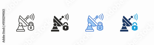 Set of secure icon collection in multiple style. Icon suitable for web and mobile application