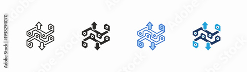 Set of route icon collection in multiple style. Icon suitable for web and mobile application