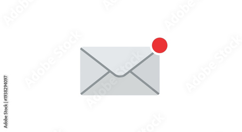 Envelope with notification dot symbol.