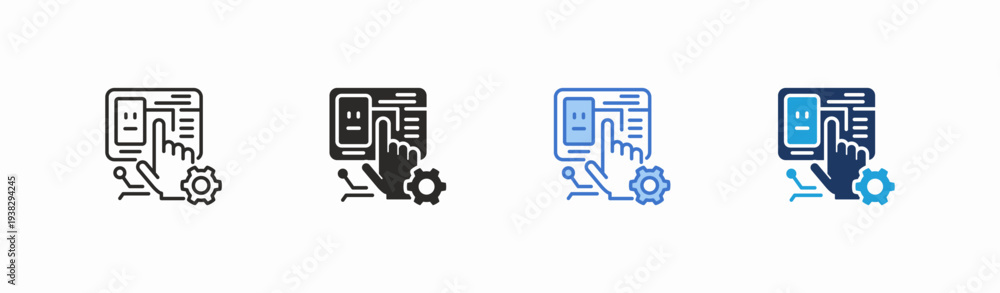 Fototapeta premium Set of interactor icon collection in multiple style. Icon suitable for web and mobile application