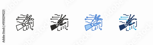Set of augmentor icon collection in multiple style. Icon suitable for web and mobile application